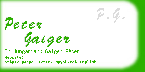 peter gaiger business card